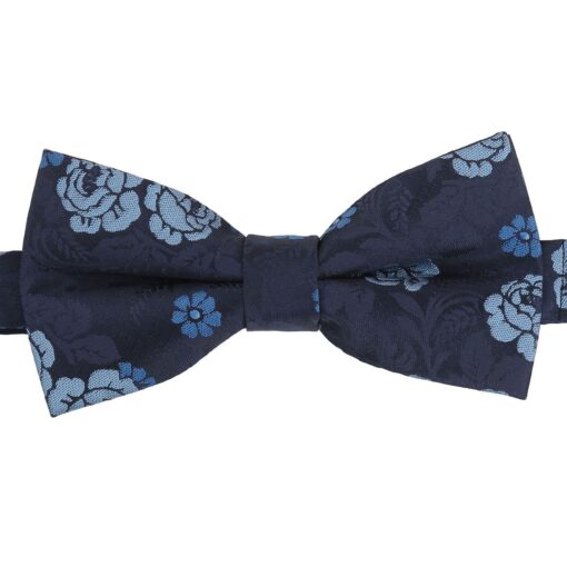 Blue Floral Rose Pre-Tied Thistle Bow Tie