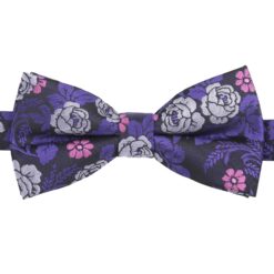 Purple Floral Rose Pre-Tied Thistle Bow Tie