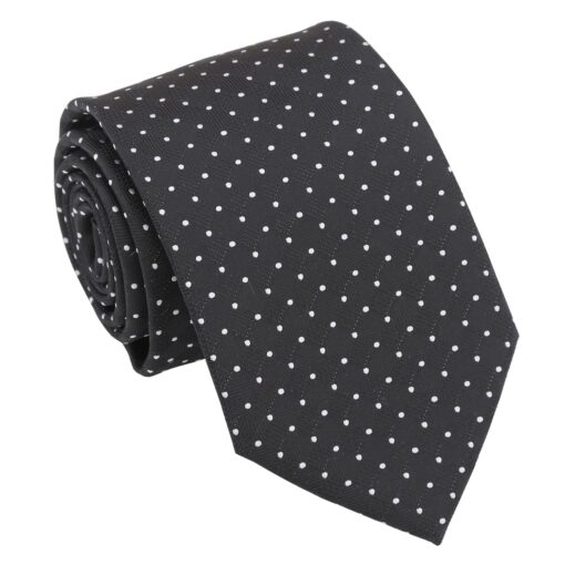 Black & White Geometric Pin Dot Modern Classic Tie