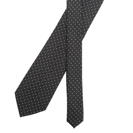 Black & White Geometric Pin Dot Tie