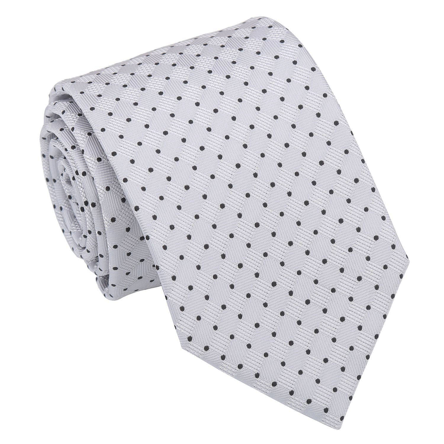 Grey & Black Geometric Pin Dot Modern Classic Tie – James Alexander