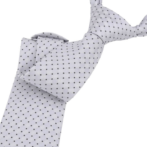 Grey & Black Geometric Pin Dot Tie