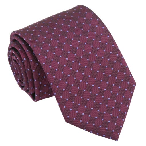 Plum & Purple Geometric Pin Dot Tie
