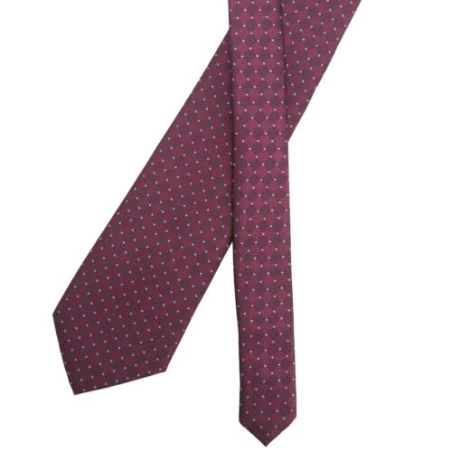 Plum & Purple Geometric Pin Dot Tie