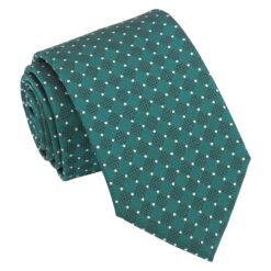 Teal & White Geometric Pin Dot Modern Classic Tie