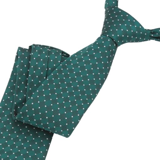 Teal & White Geometric Pin Dot Tie