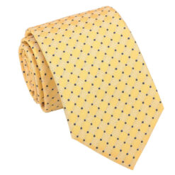 Yellow & Navy Geometric Pin Dot Modern Classic Tie