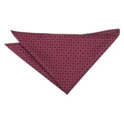 Burgundy & White Geometric Pin Dot Pocket Square