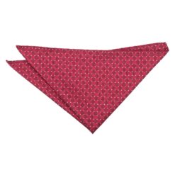 Red & White Geometric Pin Dot Pocket Square