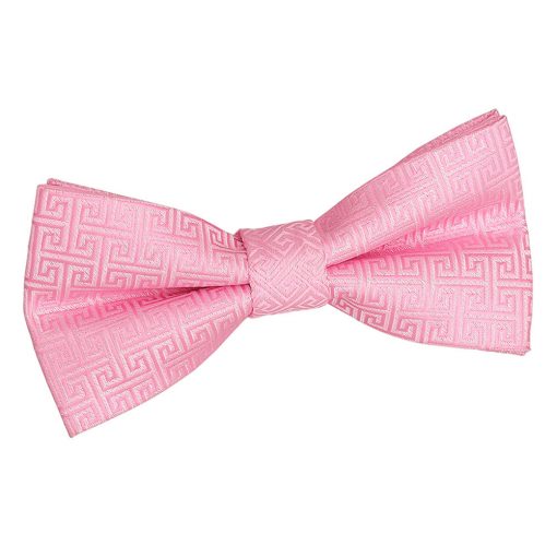 Baby Pink Greek Key Patterned Pre-Tied Thistle Bow Tie