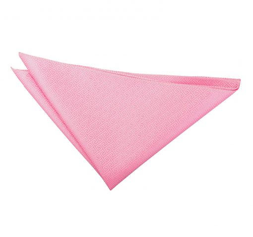 Baby Pink Greek Key Pocket Square