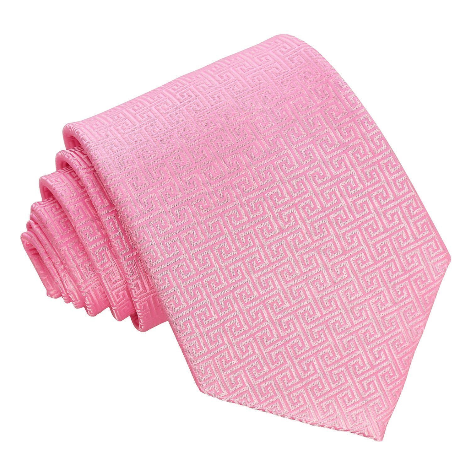 Baby Pink Greek Key Patterned Tie Baby Pink Greek Key Patterned Tie