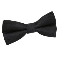 Black Greek Key Patterned Pre-Tied Bow Tie