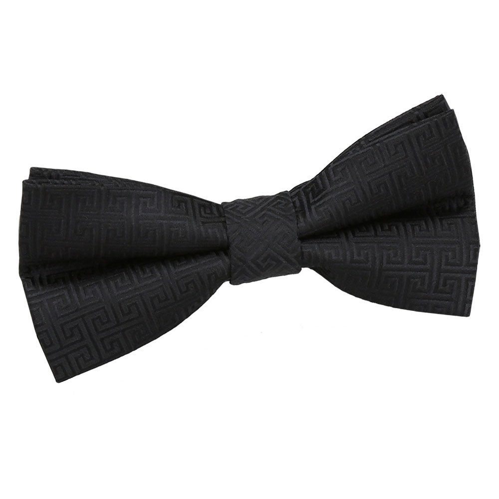 Black Greek Key Patterned Pre-Tied Bow Tie Black Greek Key Patterned Pre-Tied Bow Tie