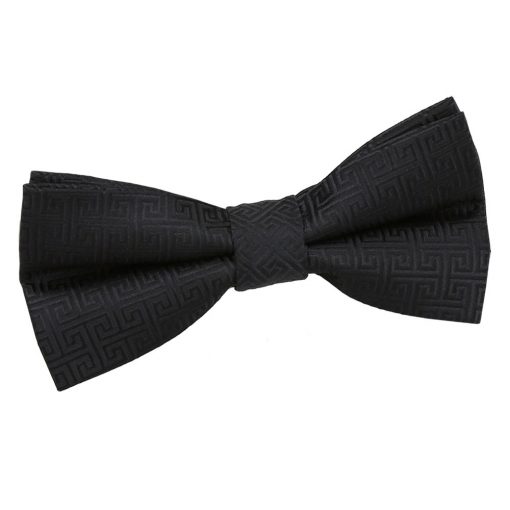 Black Greek Key Patterned Pre-Tied Thistle Bow Tie