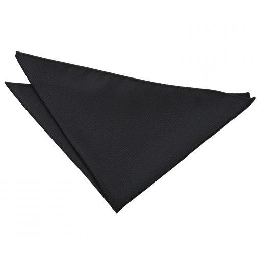 Black Greek Key Pocket Square