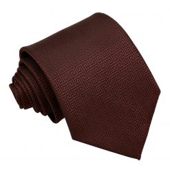 Burgundy Greek Key Patterned Classic Tie