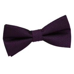 Cadbury Purple Greek Key Patterned Pre-Tied Bow Tie