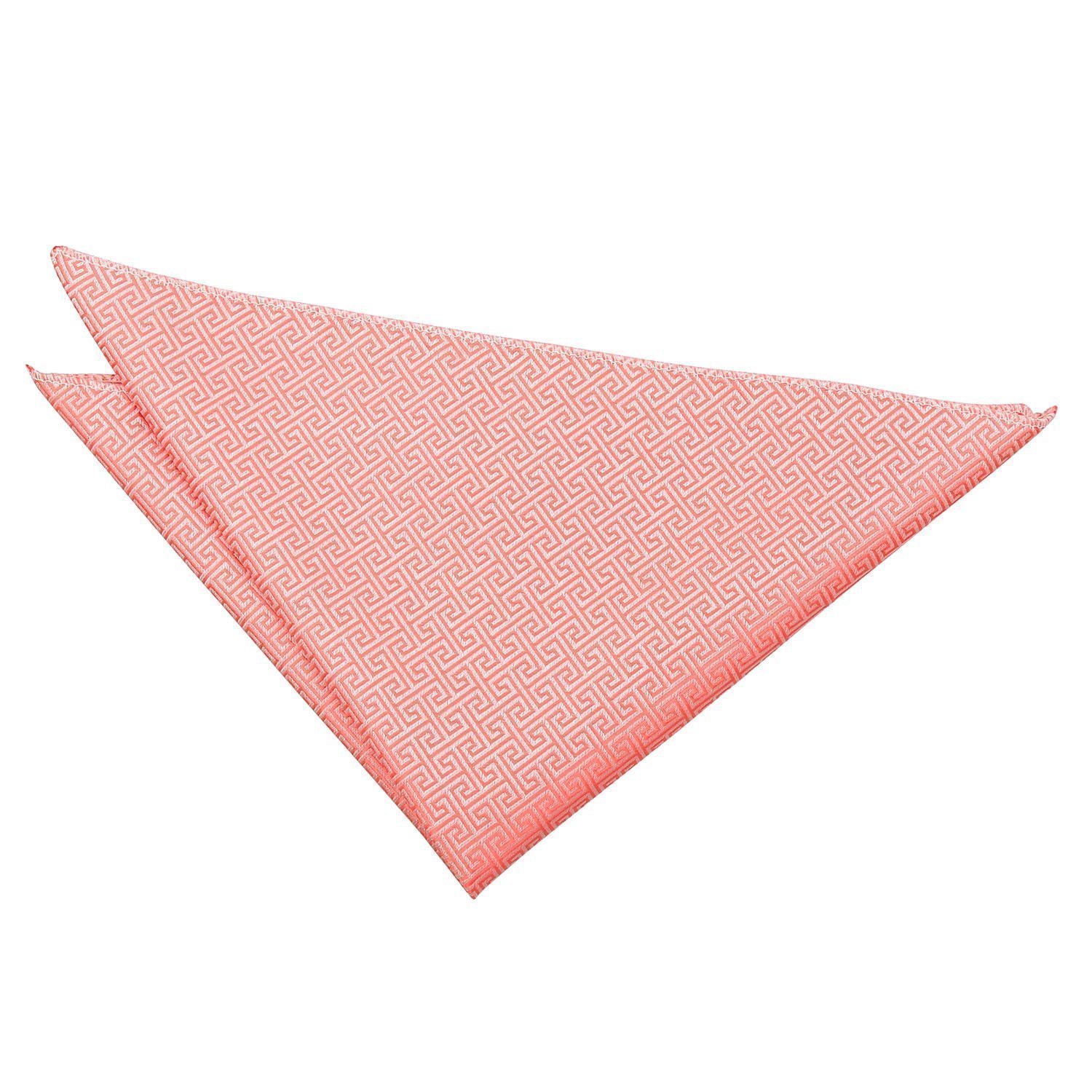 Coral Greek Key Pocket Square Coral Greek Key Pocket Square