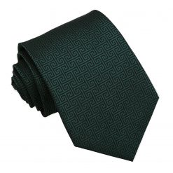 Dark Green Greek Key Patterned Classic Tie