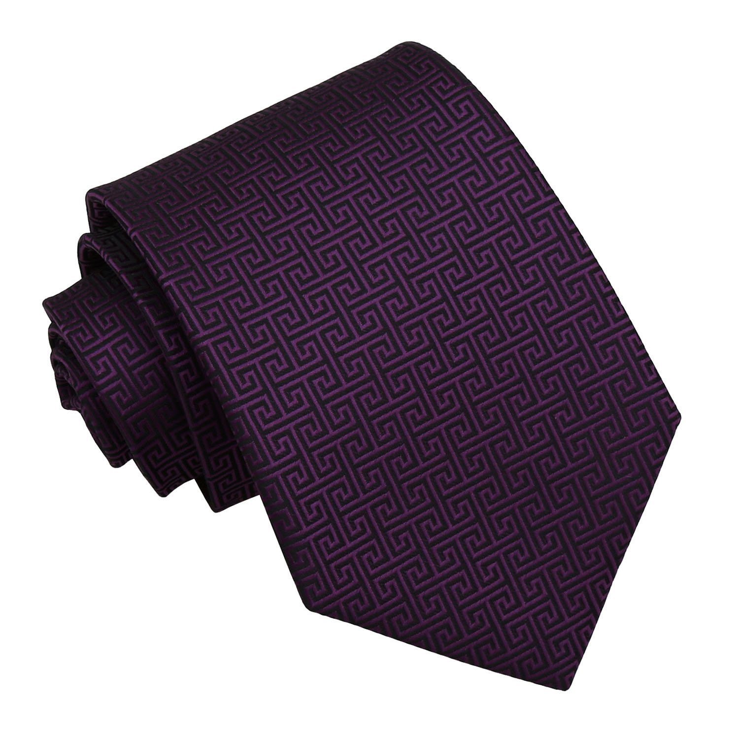 Cadbury Purple Greek Key Patterned Tie Cadbury Purple Greek Key Patterned Tie