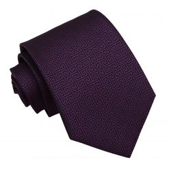 Cadbury Purple Greek Key Patterned Classic Tie