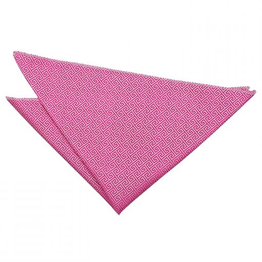 Fuchsia Pink Greek Key Pocket Square