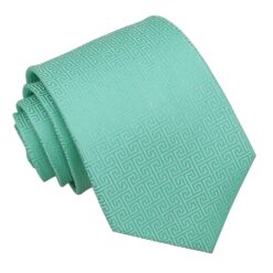Mint Green Greek Key Patterned Tie