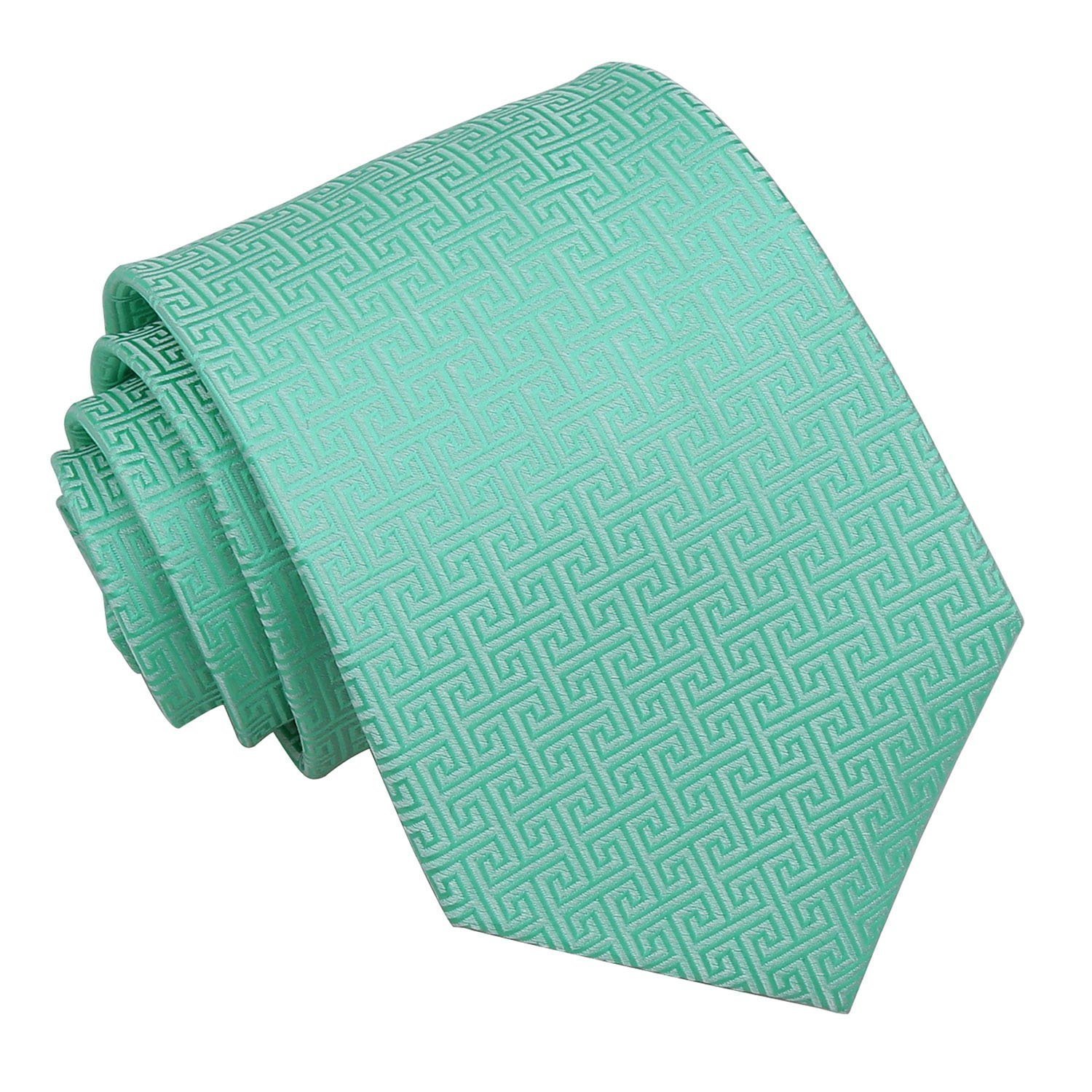 Mint Green Greek Key Patterned Tie Mint Green Greek Key Patterned Tie