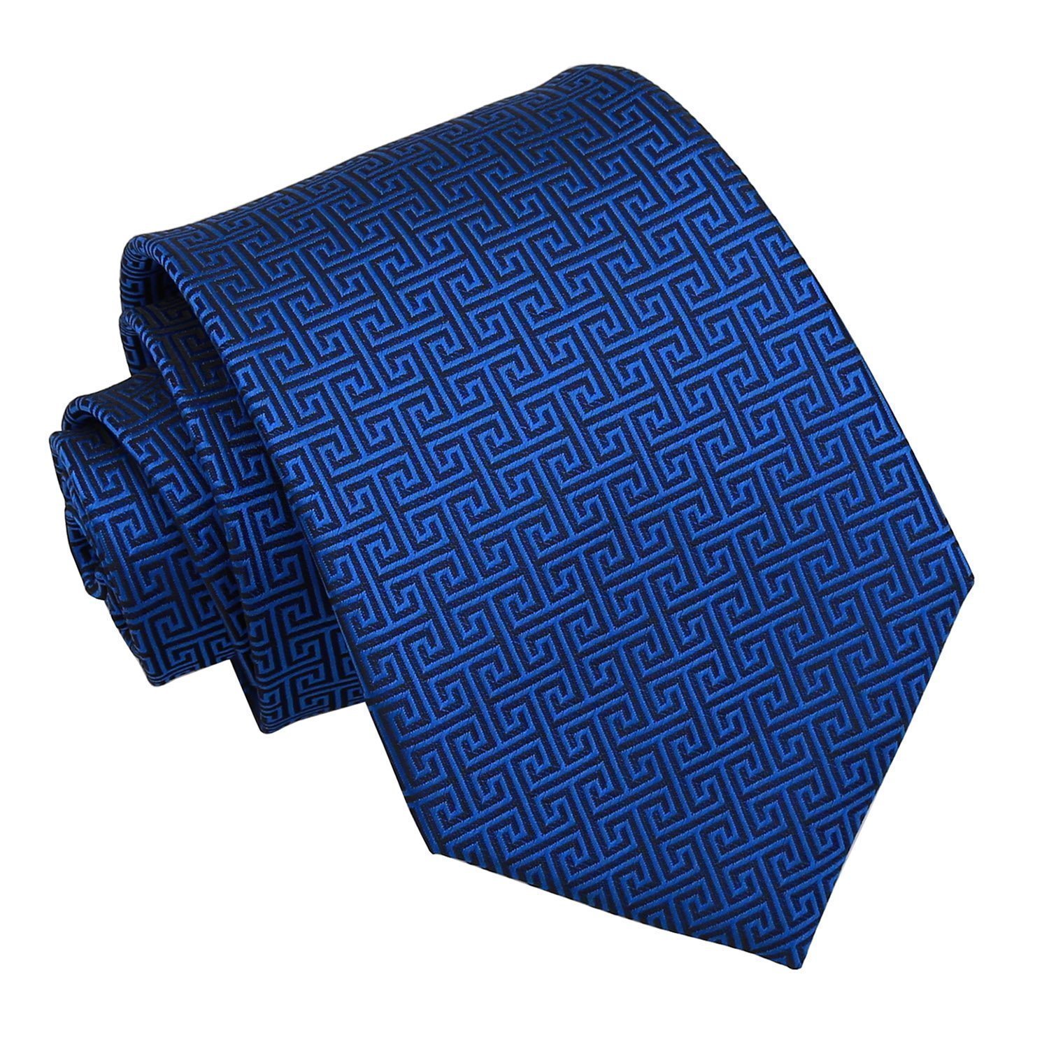 Royal Blue Greek Key Patterned Tie Royal Blue Greek Key Patterned Tie