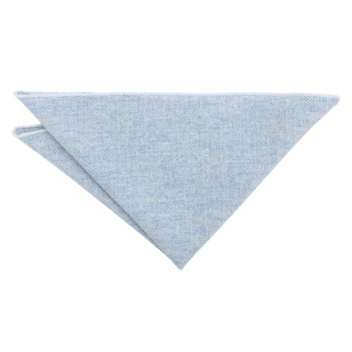 Light Blue Herringbone Pocket Square