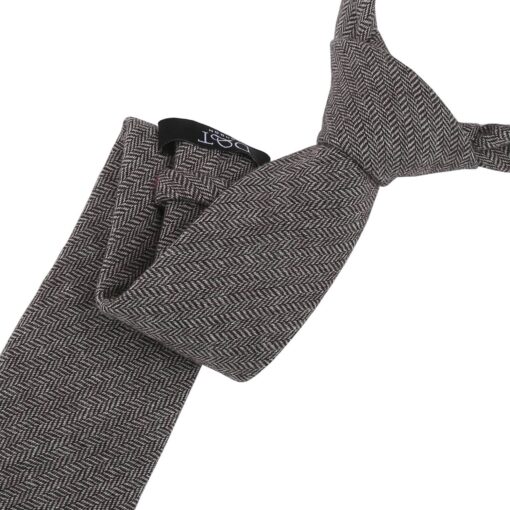 Brown Herringbone Tie