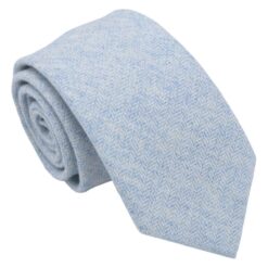 Light Blue Herringbone Tie