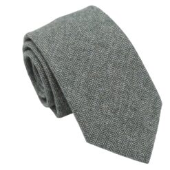 Olive Herringbone Modern Classic Tie