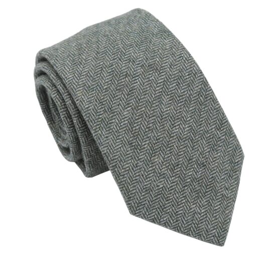 Olive Herringbone Tie