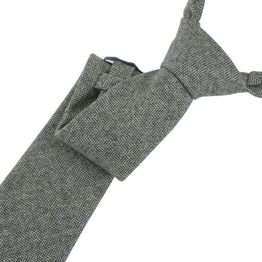 Olive Herringbone Tie