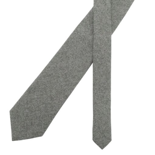 Olive Herringbone Modern Classic Tie