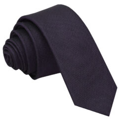 Dark Purple Plain Silk Skinny Tie