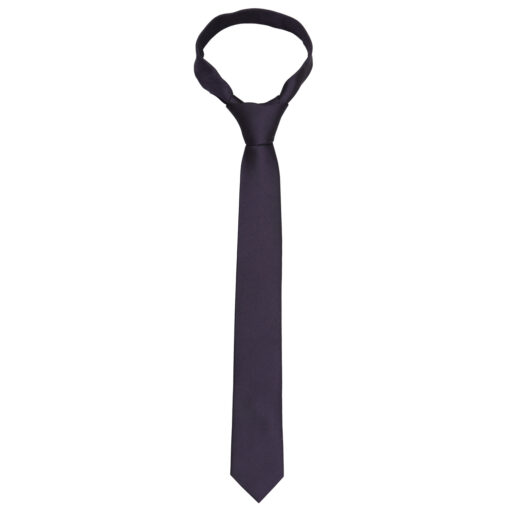 Dark Purple Plain Silk Skinny Tie