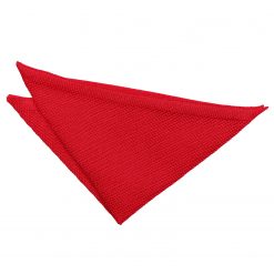 Crimson Red Knitted Pocket Square