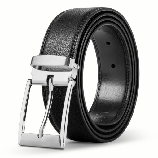Black Grainy Leather Belt Gift Box Set