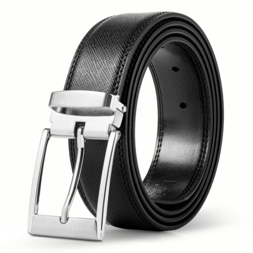 Black Saffiano Leather Belt Gift Box Set