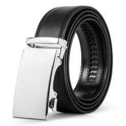 Black Smooth Leather Auto Belt Gift Box Set