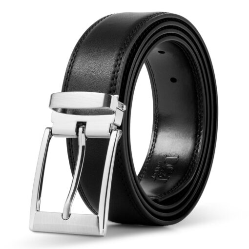 Black Smooth Leather Belt Gift Box Set