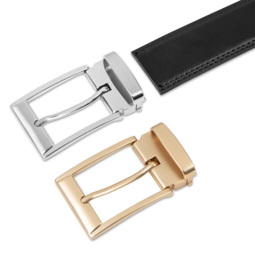 Black Smooth Leather Belt Gift Box Set