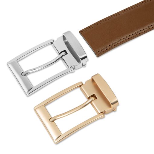 Brown Smooth Leather Belt Gift Box Set