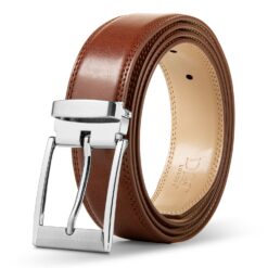 Cordovan Brown Smooth Leather Belt Gift Box Set
