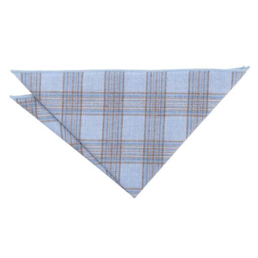 Dusty Blue Madras Check Pocket Square