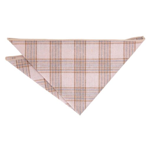 Warm Beige Madras Check Pocket Square