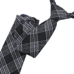 Black & White Madras Check Pre-Tied Bow Tie